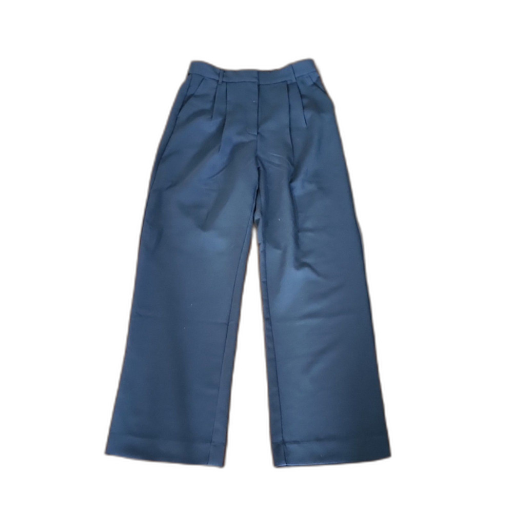NWT Abercrombie & Fitch High Rise Sloane Tailored Wide Leg Pants, Navy, 30/10L - Picture 2 of 10